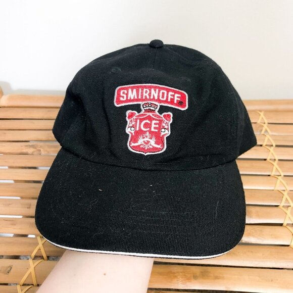 Smirnoff ICE Logo Black Classic Baseball Cap Dad Hat - Picture 1 of 4